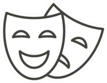 thumbnail image 2 of Sticker Dynasty Comedy Tragedy Theatre Masks Sticker – Waterproof Vinyl, Self-Adhesive, Gift 2 of 4
