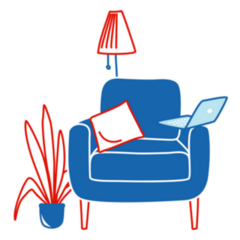 Comfortable Chair At Home For Working Sticker