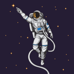 Comic Astronaut Reaching the Stars Sticker