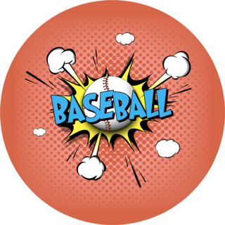 Comic Bang With Expression Text Baseball Sticker