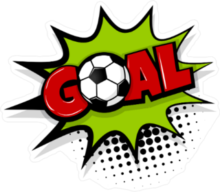 Comic Book Goal Soccer Sticker