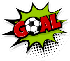 Comic Book Goal Soccer Sticker