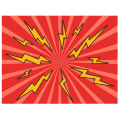 Comic Lightning Bolt Pop Art Sticker