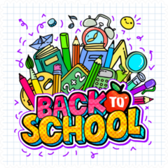 Comic Speech Bubble Back To School Lettering Sticker