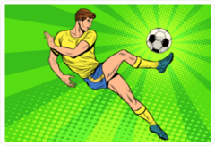 Comic Style Soccer Sticker