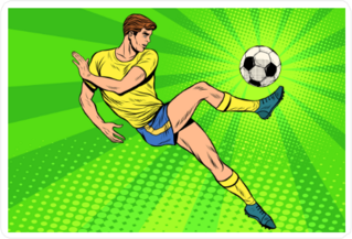 Comic Style Soccer Sticker
