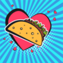 Comic Style Taco Love Sticker