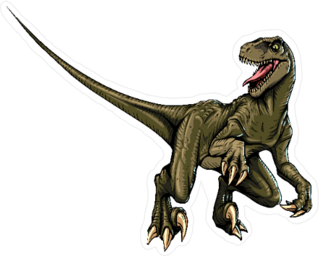 Comic Style Velociraptor Sticker