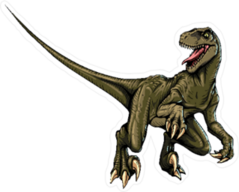 Comic Style Velociraptor Sticker