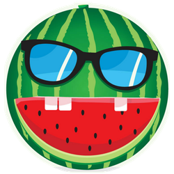 Comic Summer Watermelon Sunglasses Illustration Sticker