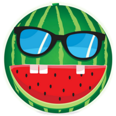 Comic Summer Watermelon Sunglasses Illustration Sticker