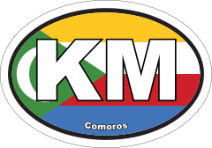 Comoros KM Flag Oval Sticker