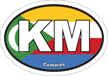 Comoros KM Flag Oval Sticker