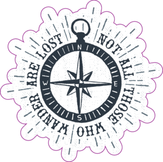 Compass Illustration, Not All Those Who Wander Are Lost