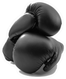 Competitive Sports Black Boxing Gloves Sticker