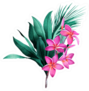 Composition Of Tropical Plants And Plumeria Flowers Sticker