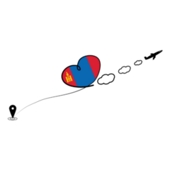 Concept Love Travel In Mongolia Sticker