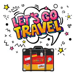 Concept Of Travel To Germany Pop Art Sticker