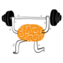 Conceptual Brain Lifting A Barbell For Exercise Sticker