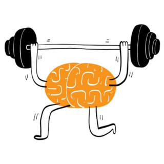 Conceptual Brain Lifting A Barbell For Exercise Sticker