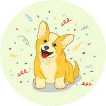 Confetti Corgi Sticker