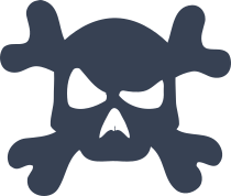 Confused Skull And Cross Bones Sticker