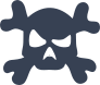 Confused Skull And Cross Bones Sticker