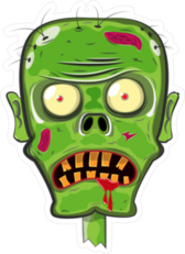 Confused Zombie Head Sticker
