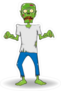 Confused Zombie Walking Sticker