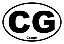 Congo Cg Oval Sticker