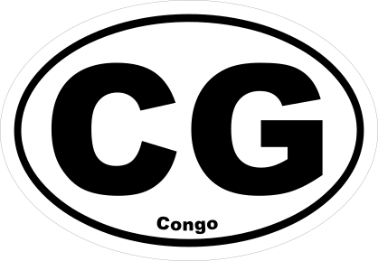 Congo Cg Oval Sticker