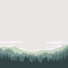 Coniferous Forest Silhouette With Mountains Sticker