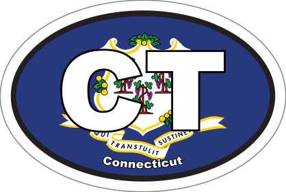 Connecticut Ct State Flag Oval Sticker