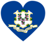 Connecticut Flag Heart Sticker