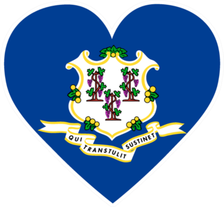 Connecticut Flag Heart Sticker
