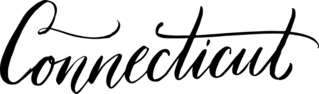 Connecticut Hand-Written Text Sticker