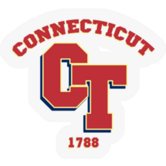 Connecticut Inscription And Founded 1788 Sticker
