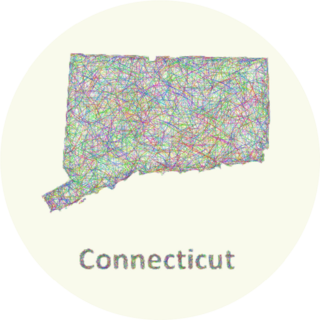 Connecticut Line Art Map Sticker