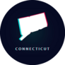 Connecticut Map Abstract Digital Glitch Sticker