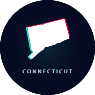 Connecticut Map Abstract Digital Glitch Sticker