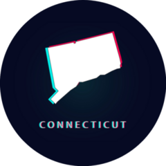 Connecticut Map Abstract Digital Glitch Sticker