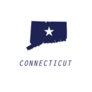 Connecticut Map Outline Lettering Sticker