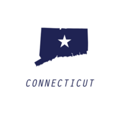 Connecticut Map Outline Lettering Sticker