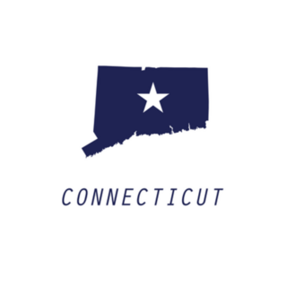 Connecticut Map Outline Lettering Sticker
