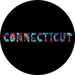 Connecticut Multicolor Doodle Lettering Sticker