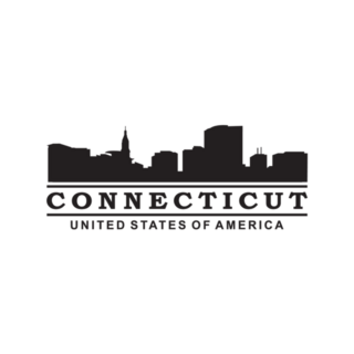 Connecticut Skyline USA Sticker