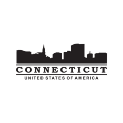 Connecticut Skyline USA Sticker