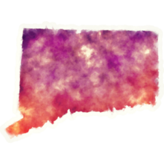 Connecticut State Usa Watercolor Map Sticker