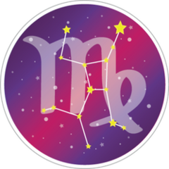 Constellation Of Virgo Circle Sticker