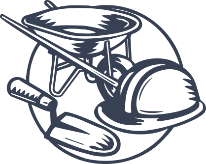 Construction Paver Tools With A Hard Hat Sticker